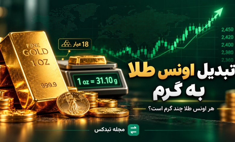 هر اونس طلا چند گرم است
